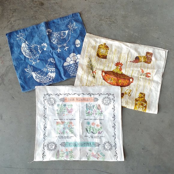 Vintage Other - Set of 3 Vintage Linen Kitchen Dish Towels